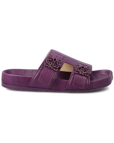 Loewe Logo-plaque Slip-on Sandals - Purple
