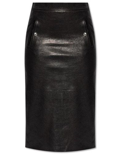 Alexander McQueen Stud Detailed Midi Skirt - Black