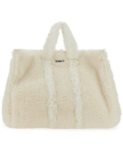 Sunnei Teddy-effect Tote Bag - Natural