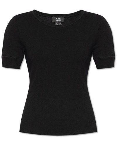 A.P.C. Crewneck Short-sleeved T-shirt - Black