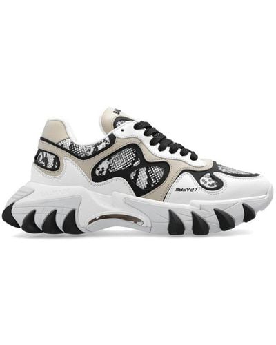 Balmain B-east Snakeskin-effect Sneakers - White
