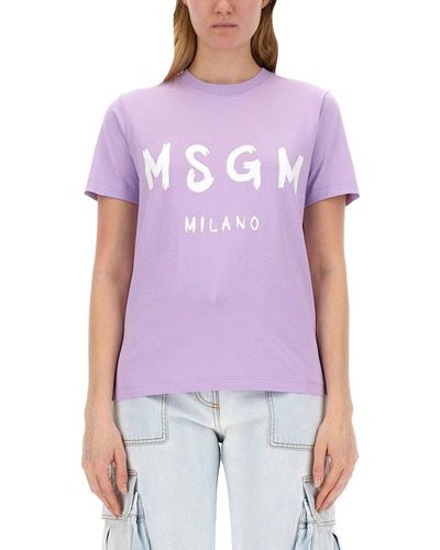 MSGM T-Shirt With Print - Purple
