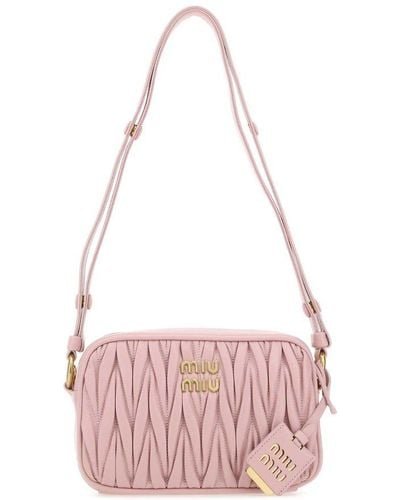 Miu Miu Pastel Nappa Leather Shoulder Bag - Pink