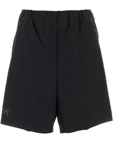 Arc'teryx Teplo Logo Embroidered Shorts - Black