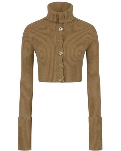 Sportmax Long-sleeved Cropped Cardigan - Green