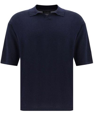 Roberto Collina Short-sleeve Boxy Polo Shirt - Blue