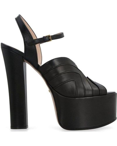 Gucci Slingback Platform Sandals - Black