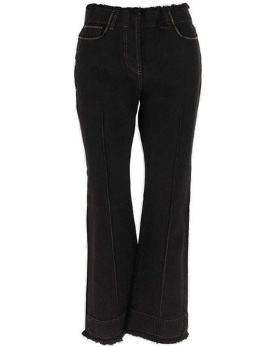 Jacquemus Frayed Cropped Jeans - Black