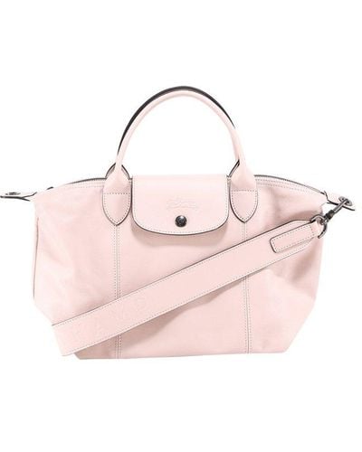Longchamp Le Pliage Cuir Small Top Handle Bag - Pink