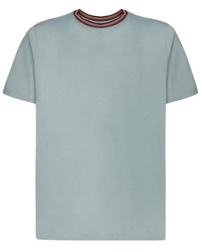 Paul Smith Artist Stripe Collar T-shirt - Blue