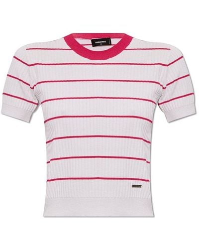 DSquared² Striped Pattern Top, - Pink