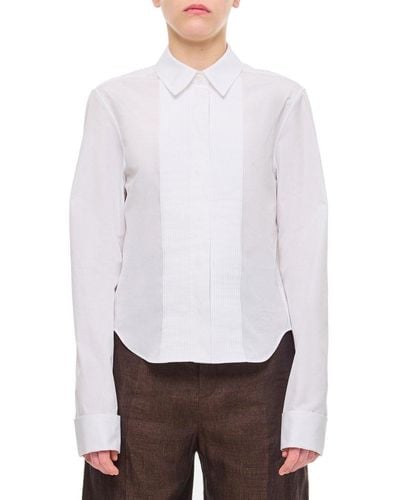 Loewe Pleated Long-sleeved Shirt - White