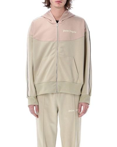 Palm Angels Two Tone Hoody Track Jacket - Natural