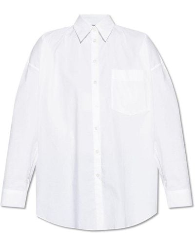 Acne Studios Ance Studios Button-up Curved Hem Shirt - White