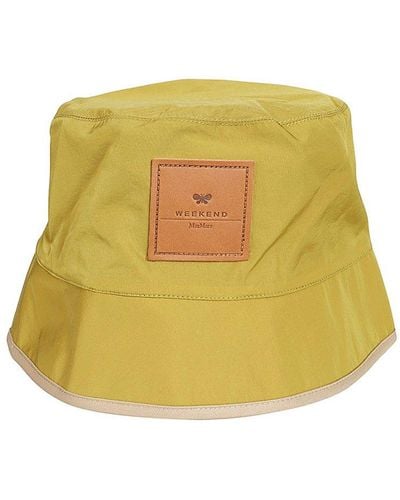 Weekend by Maxmara Logo Patch Gabardine Hat - Yellow