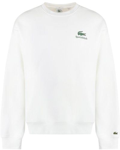 Sporty & Rich Lacoste X - Play Tennis Cotton Sweatshirt - White