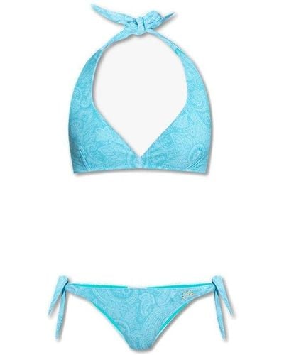Etro Paisley-printed Two-piece Bikini Set - Blue