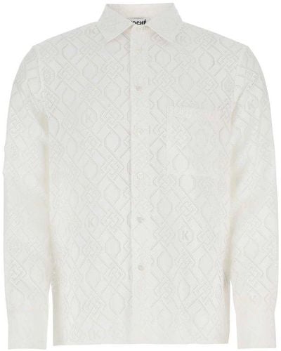Koche Monogram-pattern Buttoned Shirt - White