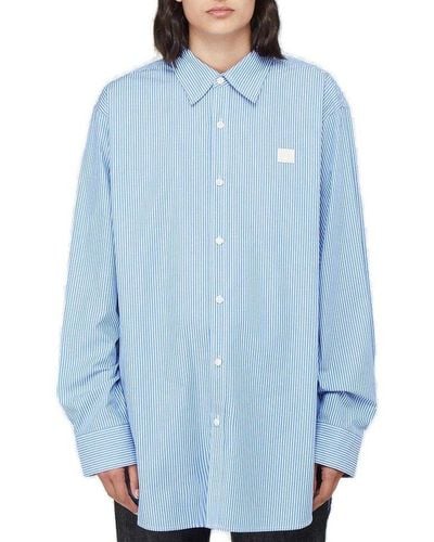 Acne Studios Striped Collared Button-up Shirt - Blue