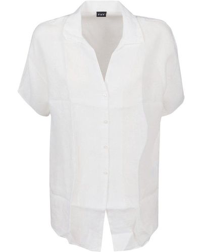 Fay Buttoned Short-sleeved Shirt - White