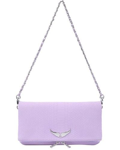 Zadig & Voltaire Logo Plaque Embossed Shoulder Bag - Purple