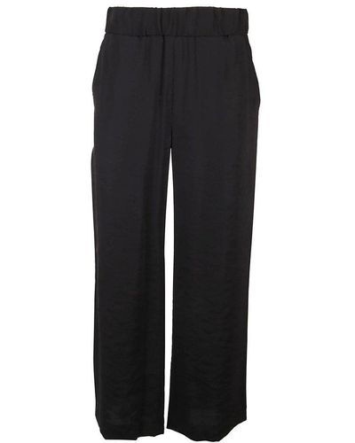 Fay High Waist Wide-leg Cropped Trousers - Black