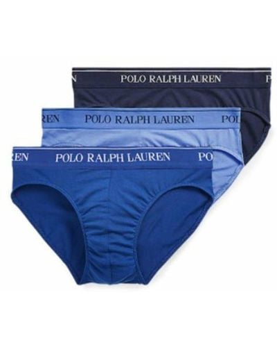 Polo Ralph Lauren Logo Band Three-Pack Briefs - Blue