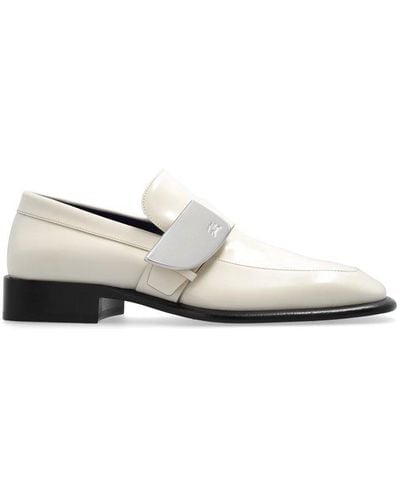 Burberry Shield Buckle-detailed Loafers - White