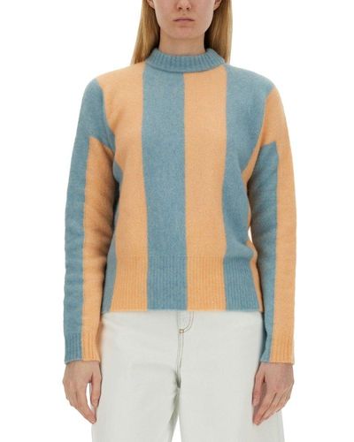 Alysi Stripe Detailed Knitted Jumper - Blue