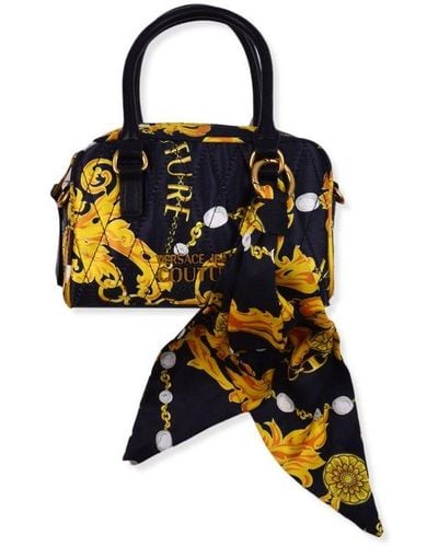 Versace Baroque-print Zip-up Tote Bag - Black