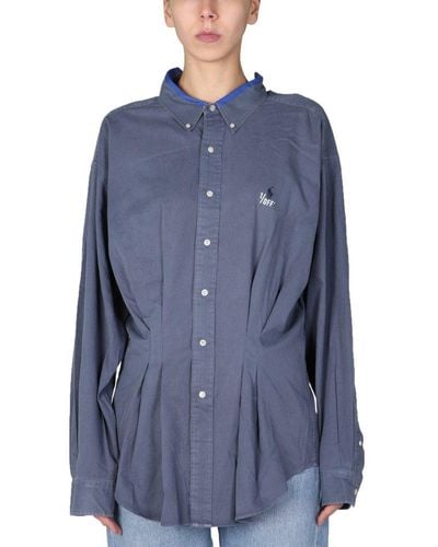 1/OFF Remade Long-sleeved Shirt - Blue
