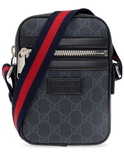 Gucci Black Supreme Logo Canvas Flight Bag