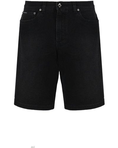 Dolce & Gabbana High-waist Denim Shorts - Black
