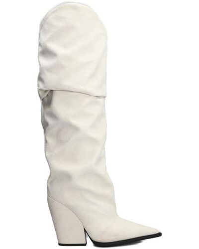Alexandre Vauthier Pointed-toe Knee High Boots - White