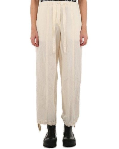 Jil Sander Trousers With Drawstring - Natural