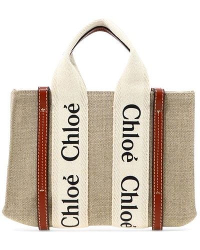 Chloé Mini Woody Tote Bag - Natural