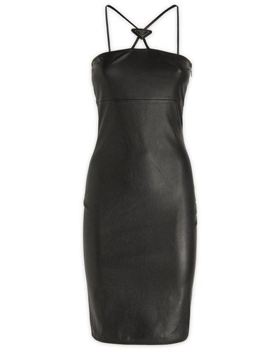 Prada Halter-strap Lambskin Dress - Black