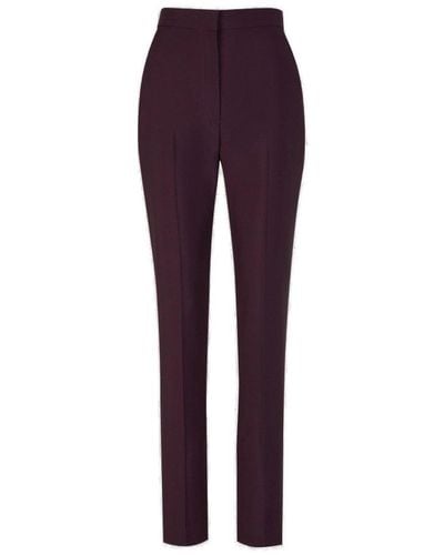 Alexander McQueen Wool Formal Trousers - Purple