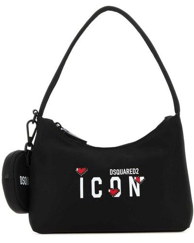 DSquared² Icon-print Heart-motif Tote Bag - Black