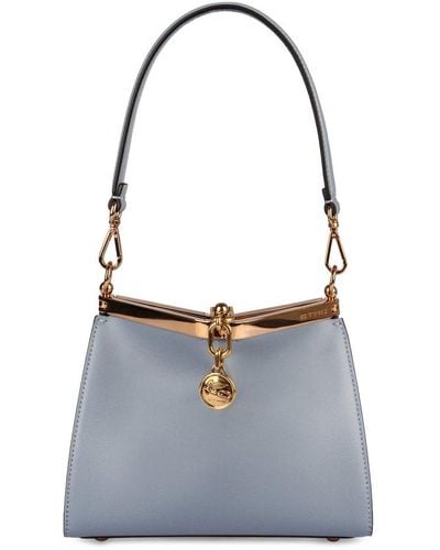 Etro Vela Mini Leather Shoulder Bag - Blue