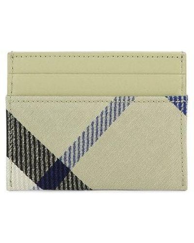 Burberry Checked Cardholder - Green