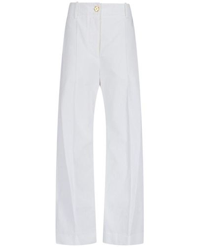 Patou High Waist Wide-leg Tailored Trousers - White
