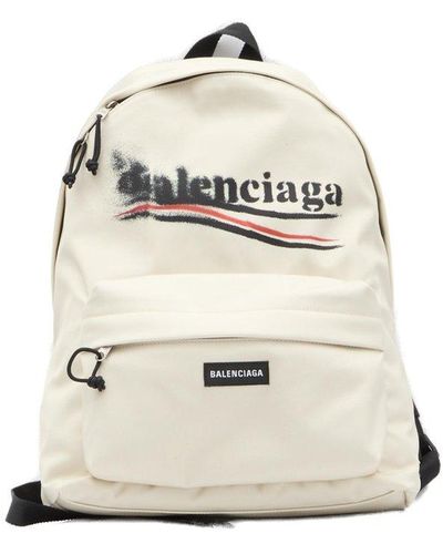 Balenciaga Logo Patch Explorer Backpack - White