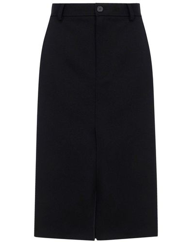 Balenciaga Panelled Midi Skirt - Black