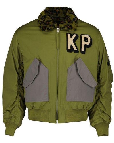 KENZO Zip Up Bomber Jacket - Green