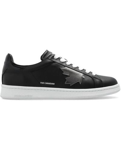 DSquared² Round Toe Lace-up Sneakers - Black