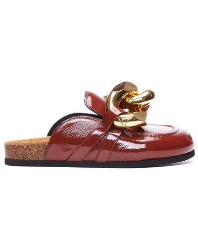 JW Anderson Chain Loafer Mules - Red