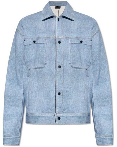 Emporio Armani Cotton Jacket, - Blue