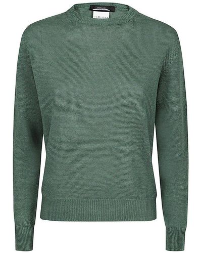 Weekend by Maxmara Crewneck Long-sleeved Sweater - Green