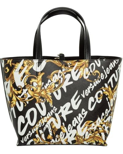 Versace Couture I Logo Brush Handbag - Black